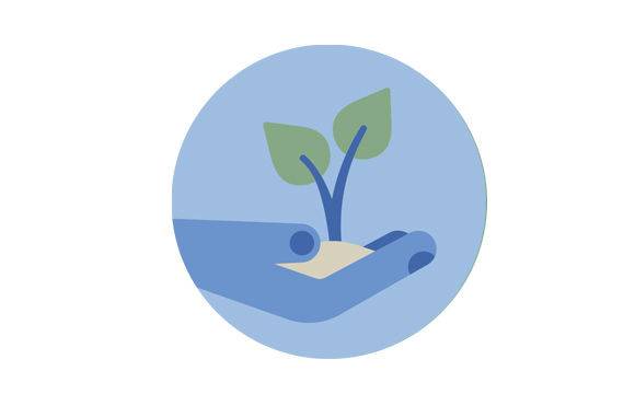 Icono de mano sosteniendo un esqueje